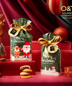 O&T Snowflake Nordic Santa Christmas Gift Bag Cookies Biscuit